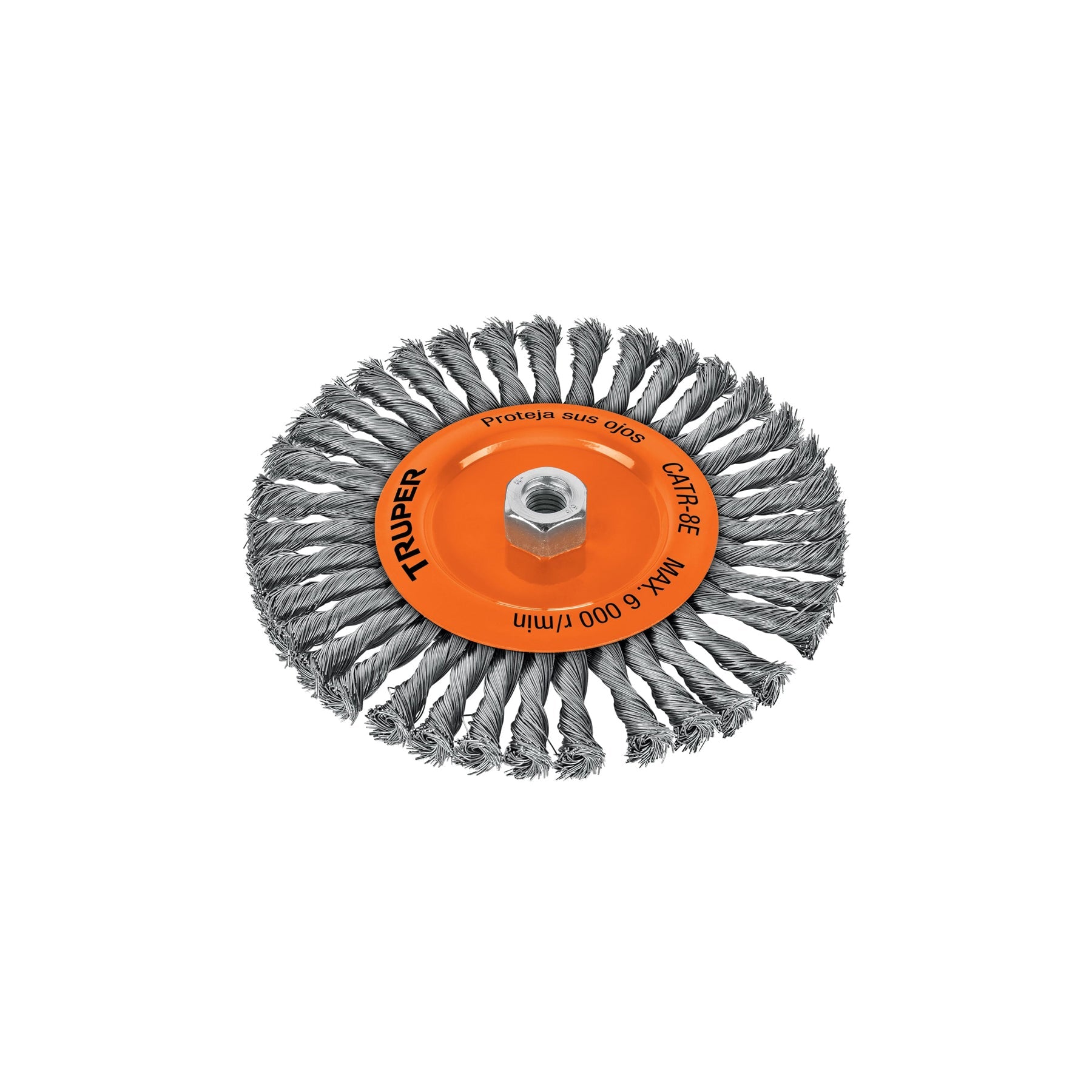 Carda circular 8' alambre trenzado, eje 5/8'-11, Truper