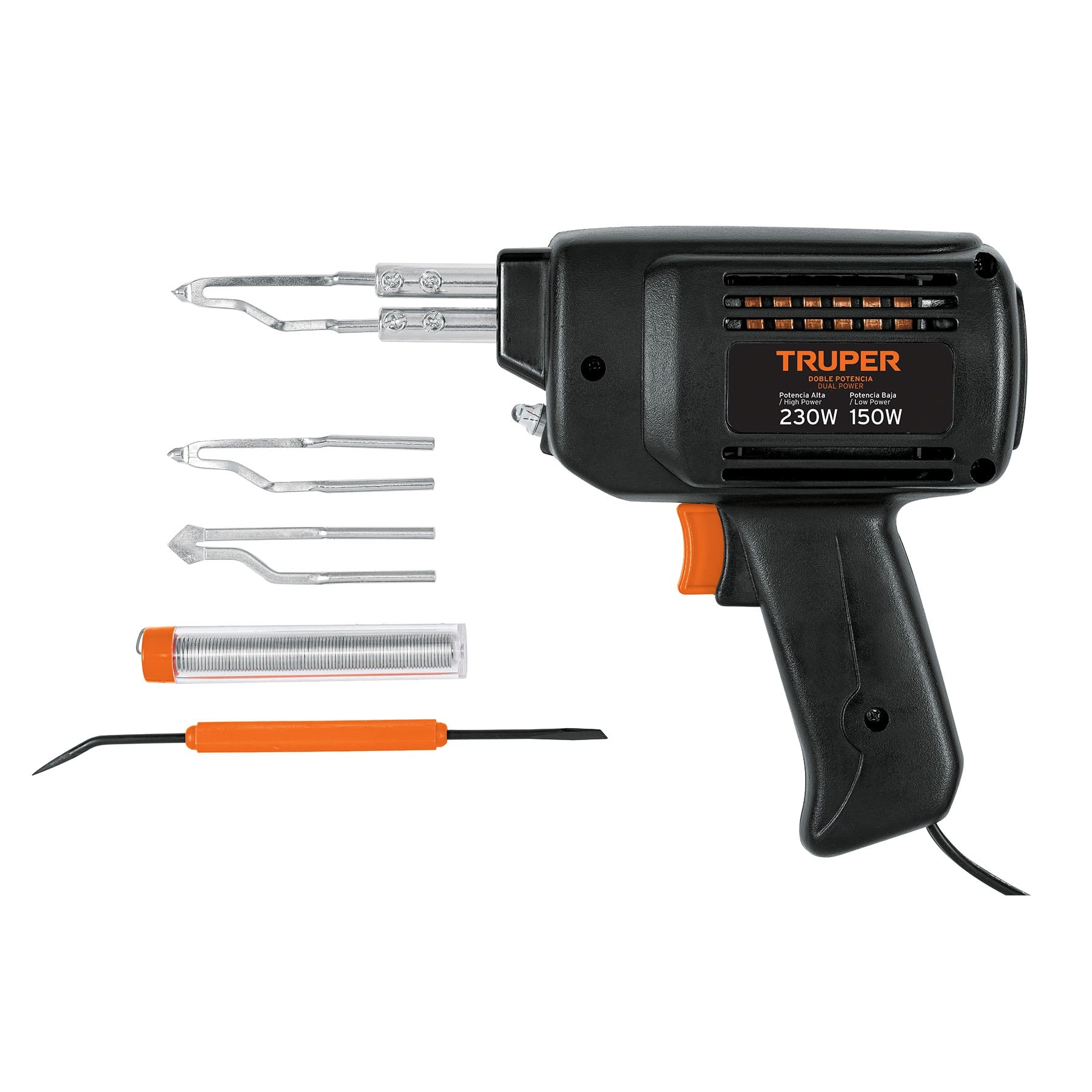 Cautin 230 W tipo pistola con 2 temperaturas, Truper