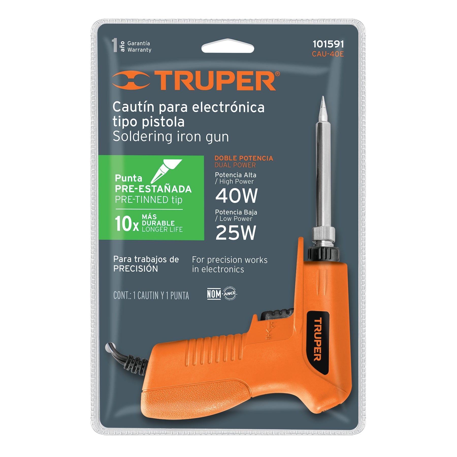 Cautin 40 W profesional tipo pistola para electronica