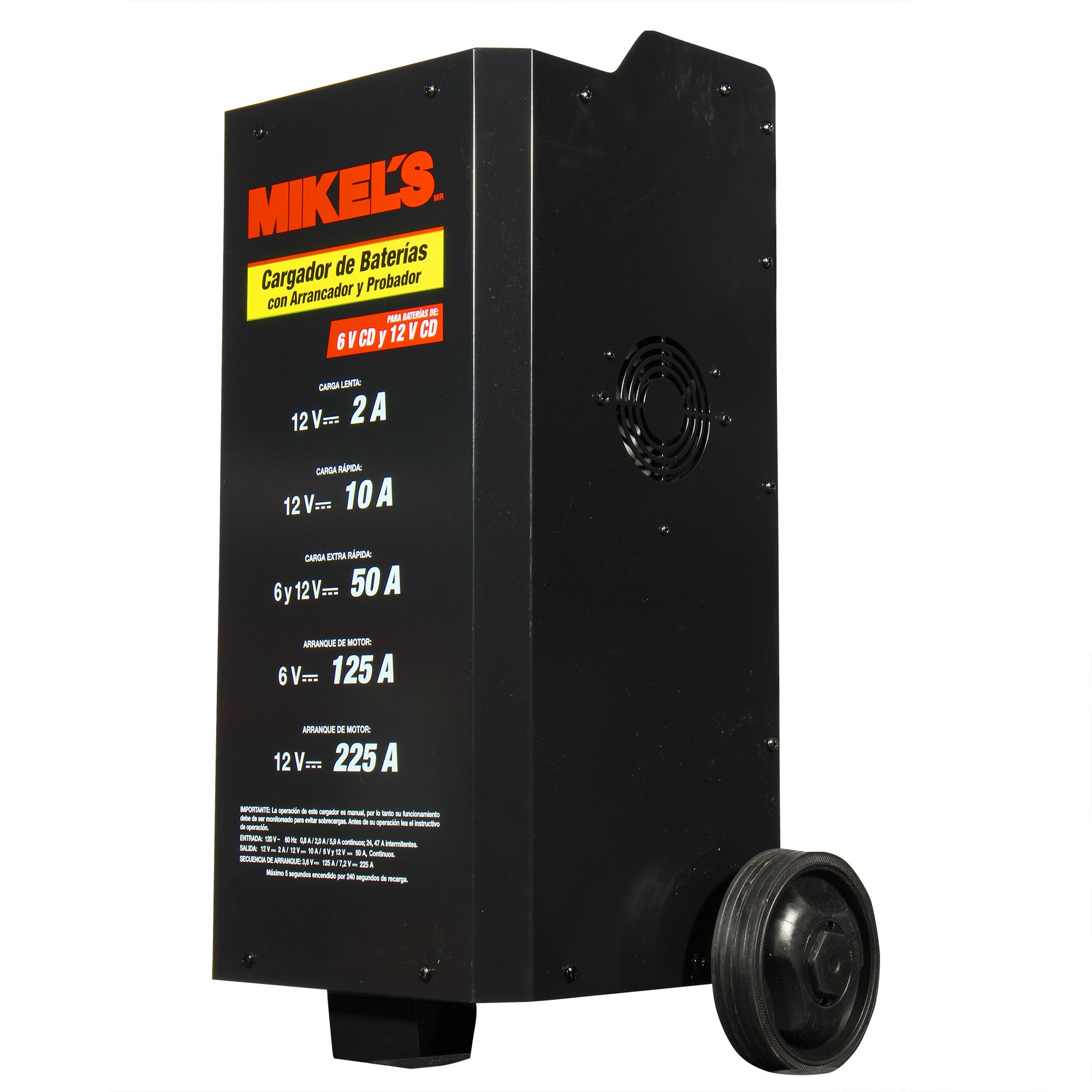 Cargador baterías con arrancador y amperímetro (2/10/50/125/225 amp)