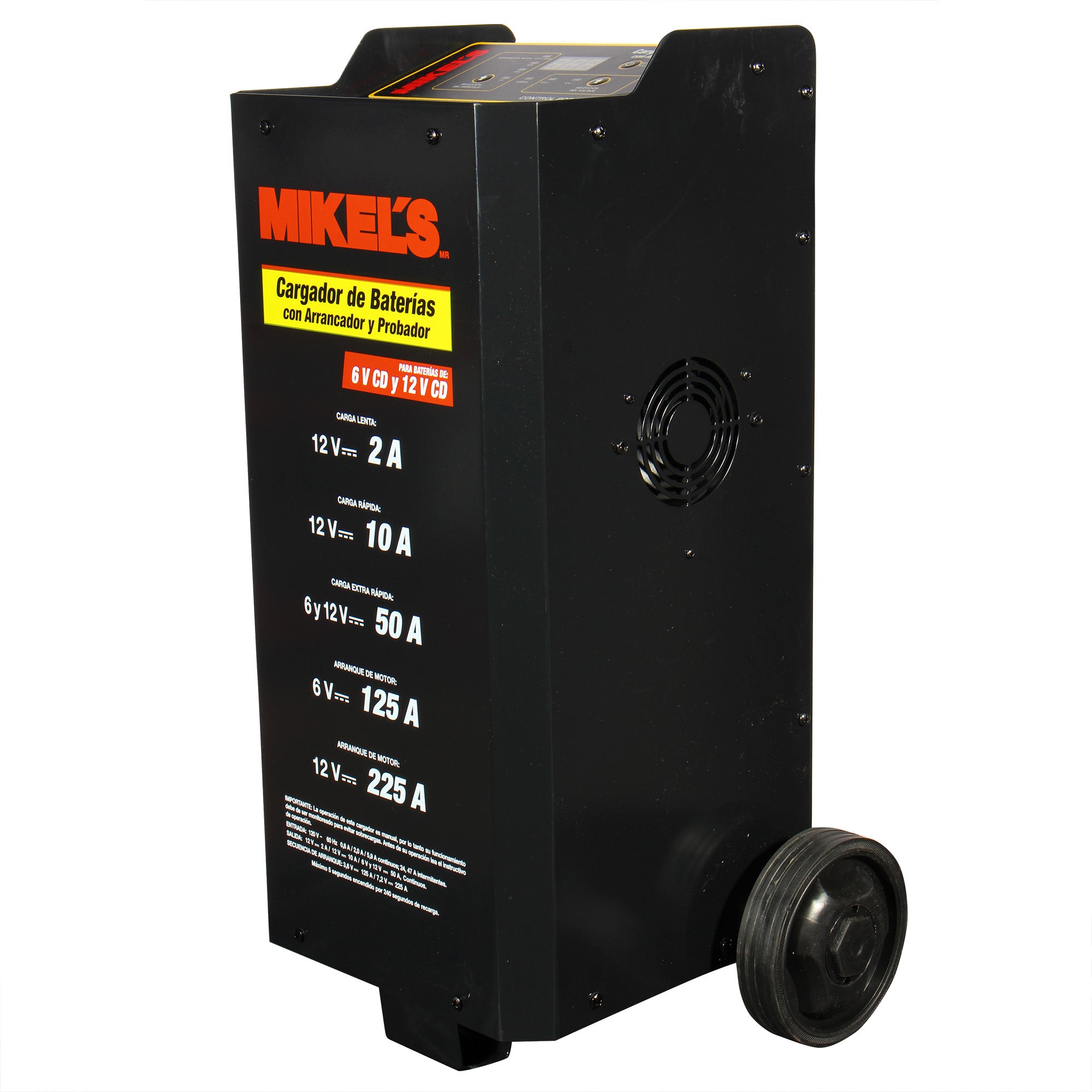 Cargador baterías con arrancador y amperímetro (2/10/50/125/225 amp)