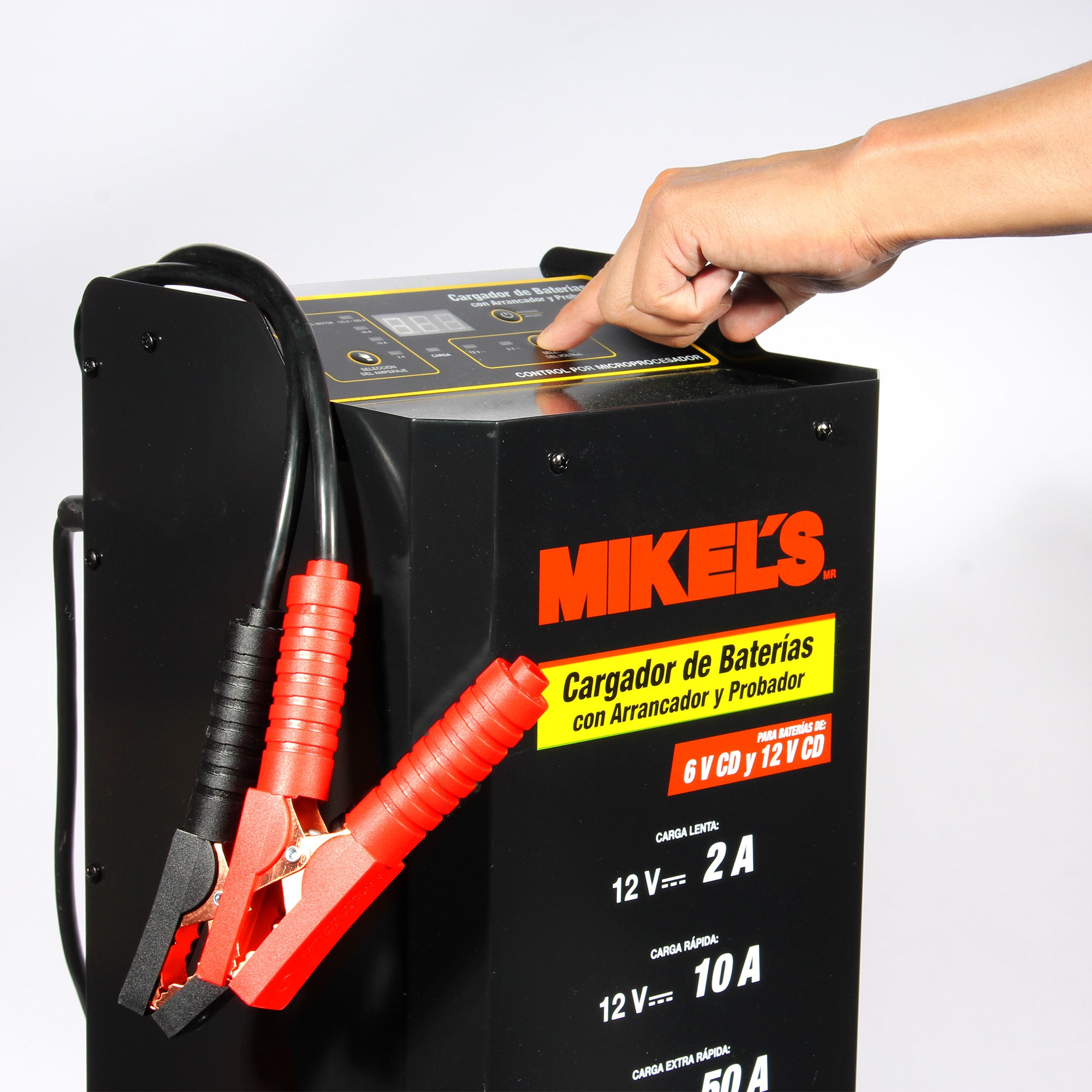 Cargador baterías con arrancador y amperímetro (2/10/50/125/225 amp)