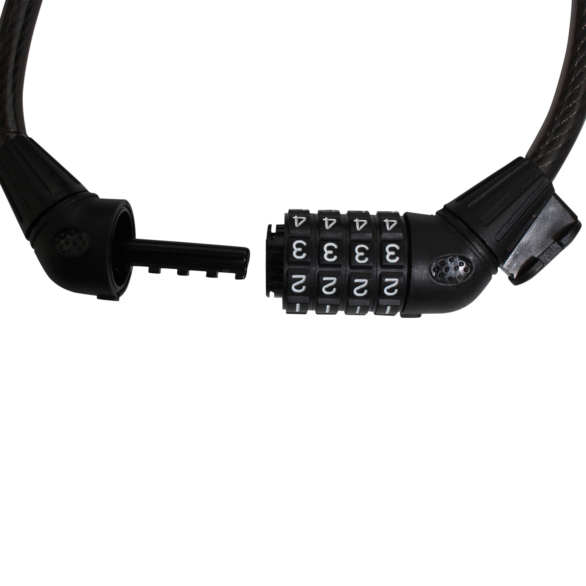 Cable candado en espiral retráctil con combinación 4 dígitos (1 mt)