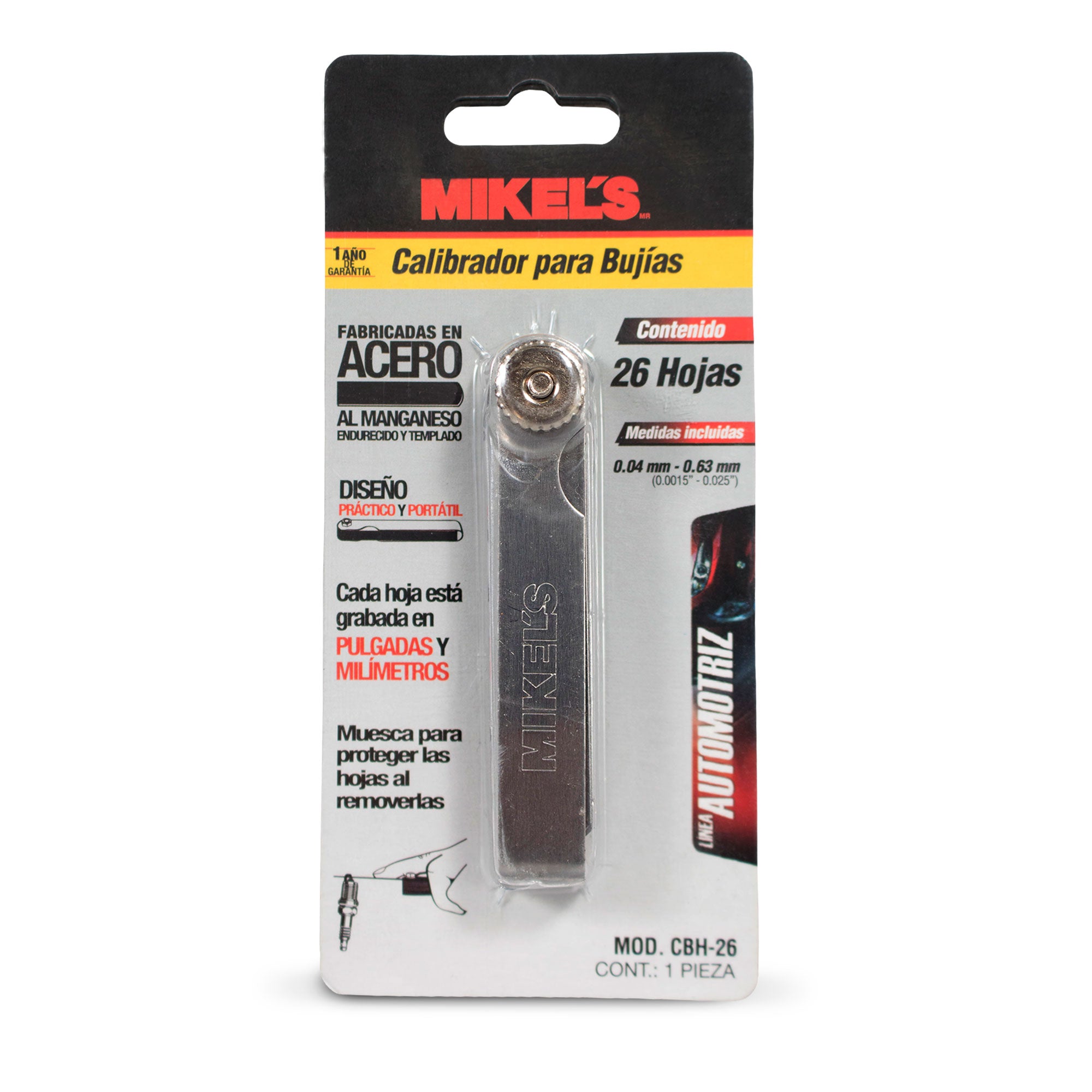 Calibrador para bujías, 26 Hojas