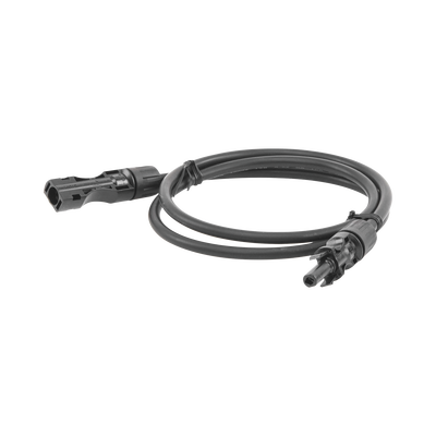 EPCOM POWERLINE - Cable Fotovoltaico 1 m, Negro, Calibre 10 AWG con Terminales MC4 en Ambos Extremos