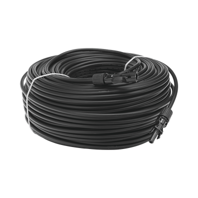 EPCOM POWERLINE - Cable Fotovoltaico 100 m, Negro, Calibre 10 AWG con Terminales MC4 en Ambos Extremos