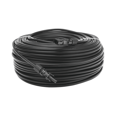 EPCOM POWERLINE - Cable Fotovoltaico 100 m, Negro, Calibre 10 AWG con Terminales MC4 en Ambos Extremos
