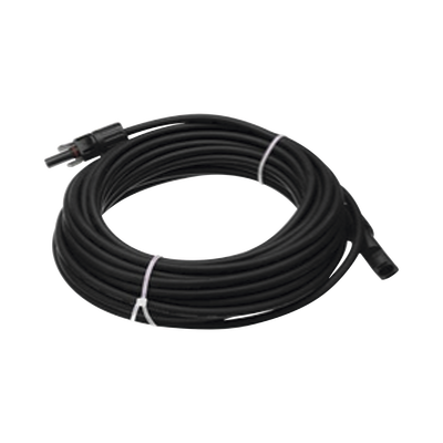 EPCOM POWERLINE - Cable Fotovoltaico 50 m, Negro, Calibre 10 AWG con Terminales MC4 en Ambos Extremos