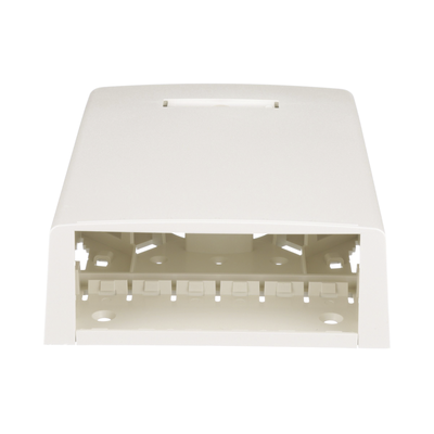 PANDUIT - Caja de Montaje en Superficie, con Accesorio para Resguardo de Fibra Óptica, para 12 Módulos Mini-Com, Color Blanco Mate