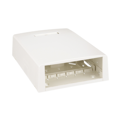 PANDUIT - Caja de Montaje en Superficie, con Accesorio para Resguardo de Fibra Óptica, para 12 Módulos Mini-Com, Color Blanco Mate