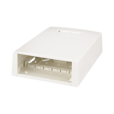 PANDUIT - Caja de Montaje en Superficie, con Accesorio para Resguardo de Fibra Óptica, para 12 Módulos Mini-Com, Color Blanco Mate