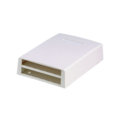 PANDUIT - Caja de Montaje en Superficie, con Accesorio para Resguardo de Fibra Óptica, para 12 Módulos Mini-Com, Color Blanco