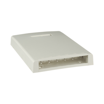 PANDUIT - Caja de Montaje en Superficie, con Accesorio para Resguardo de Fibra Óptica, para 6 Módulos Mini-Com, Color Blanco Mate