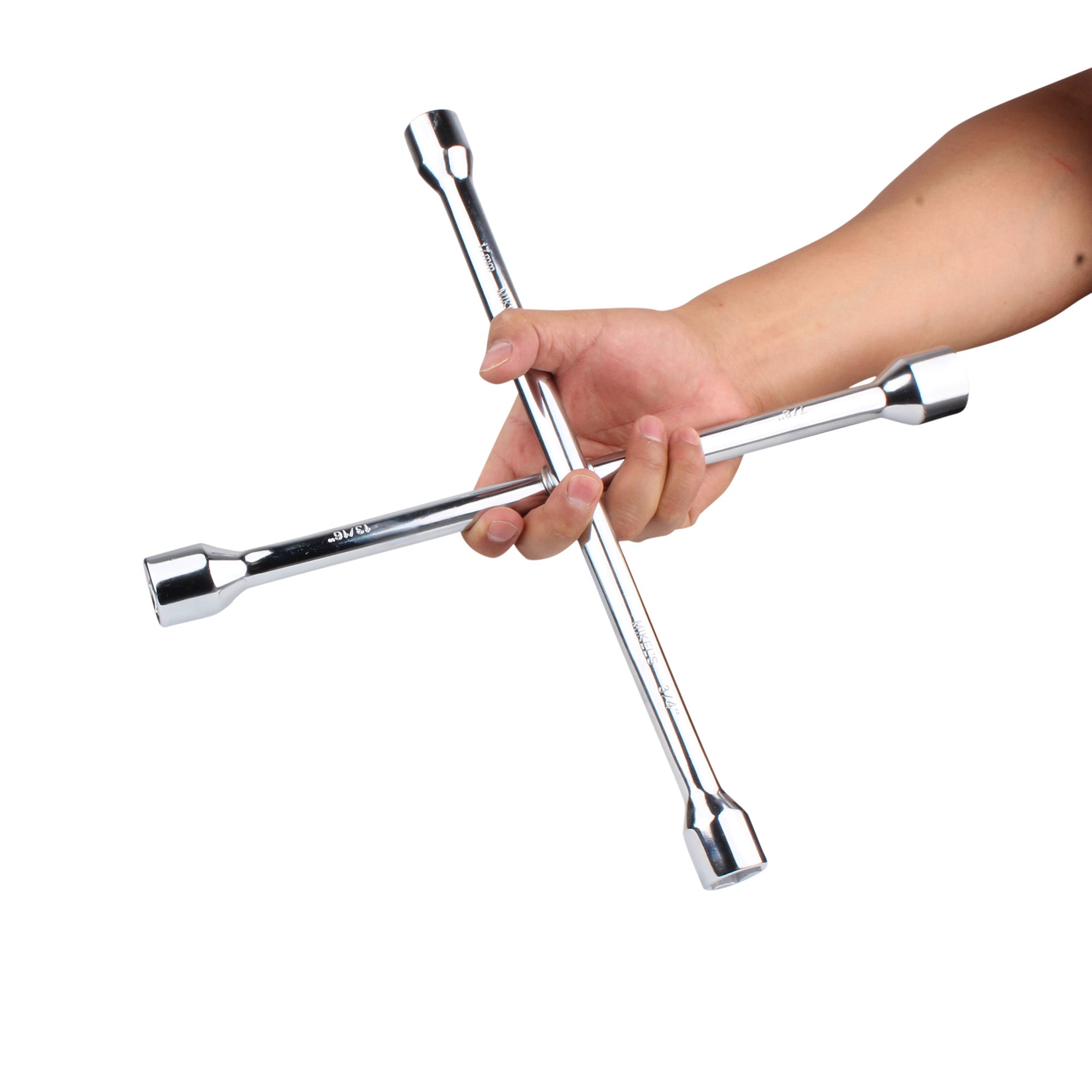 Llave de cruz cromada 14” (13/16” - 3/4” - 17mm - 7/8”)