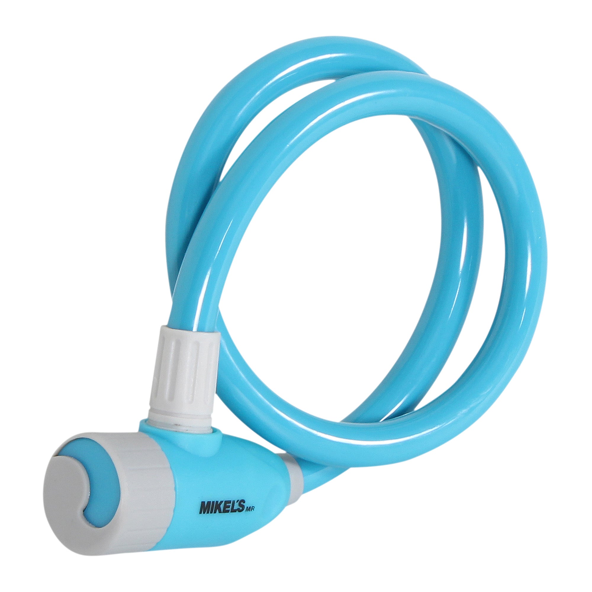 Cable candado con llaves, color azul (65 cms)