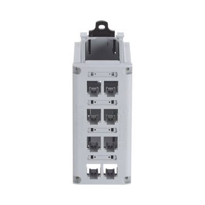 PANDUIT - Panel de Parcheo Modular para Cobre, de Instalación en Riel DIN Estándar de 35 mm (1.38 pulgadas), 8 Puertos Mini-Com, Color Gris
