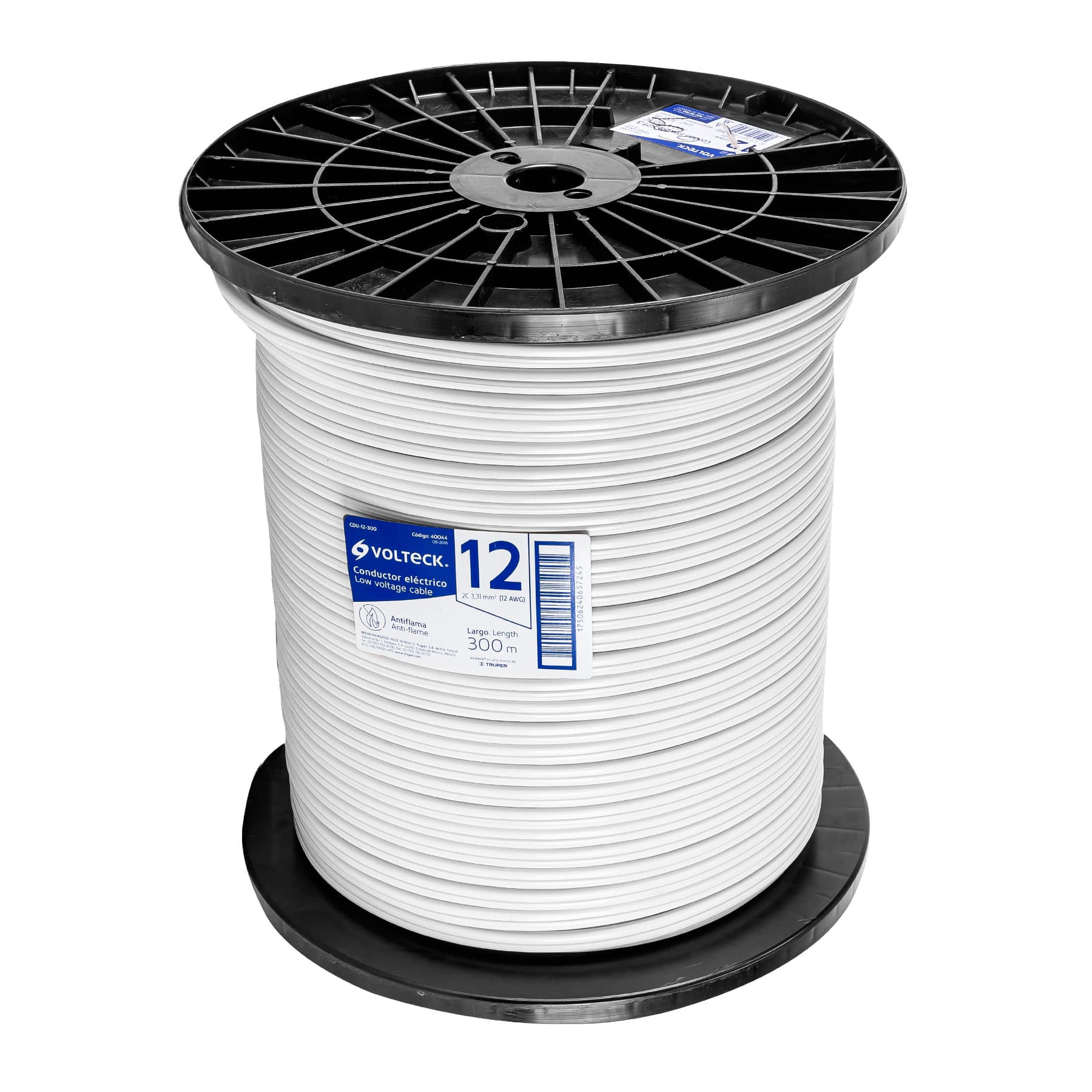 Metro de cordon duplex flexible SPT 12 AWG en carrete 300 m