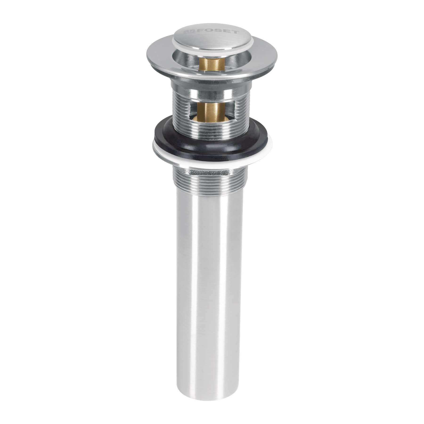 Contra p/lavabo con rebosadero, sistema push, satin, 1-1/4'