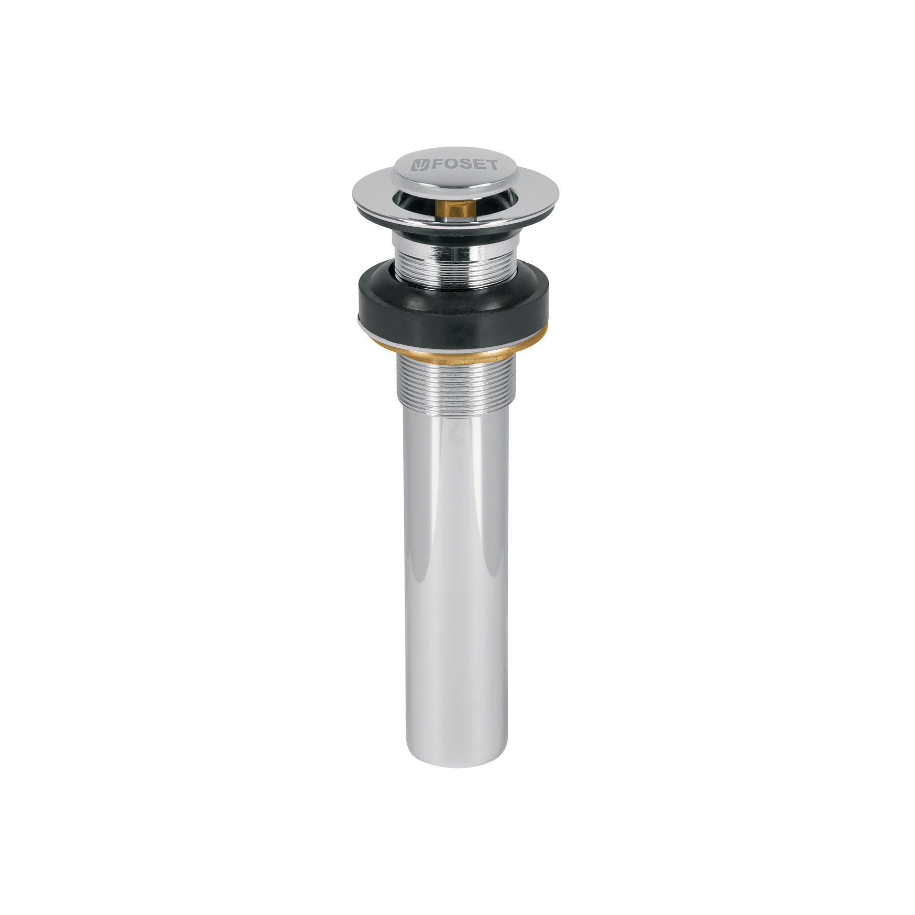 Contra p/lavabo sin rebosadero, sistema push, cromo, 1-1/4'