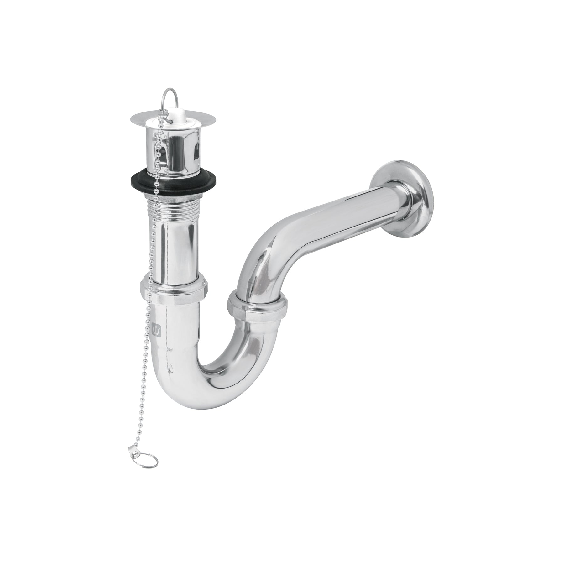 Cespol 1-1/4' c/contra, tapon y cadena, laton cromo,p/lavabo
