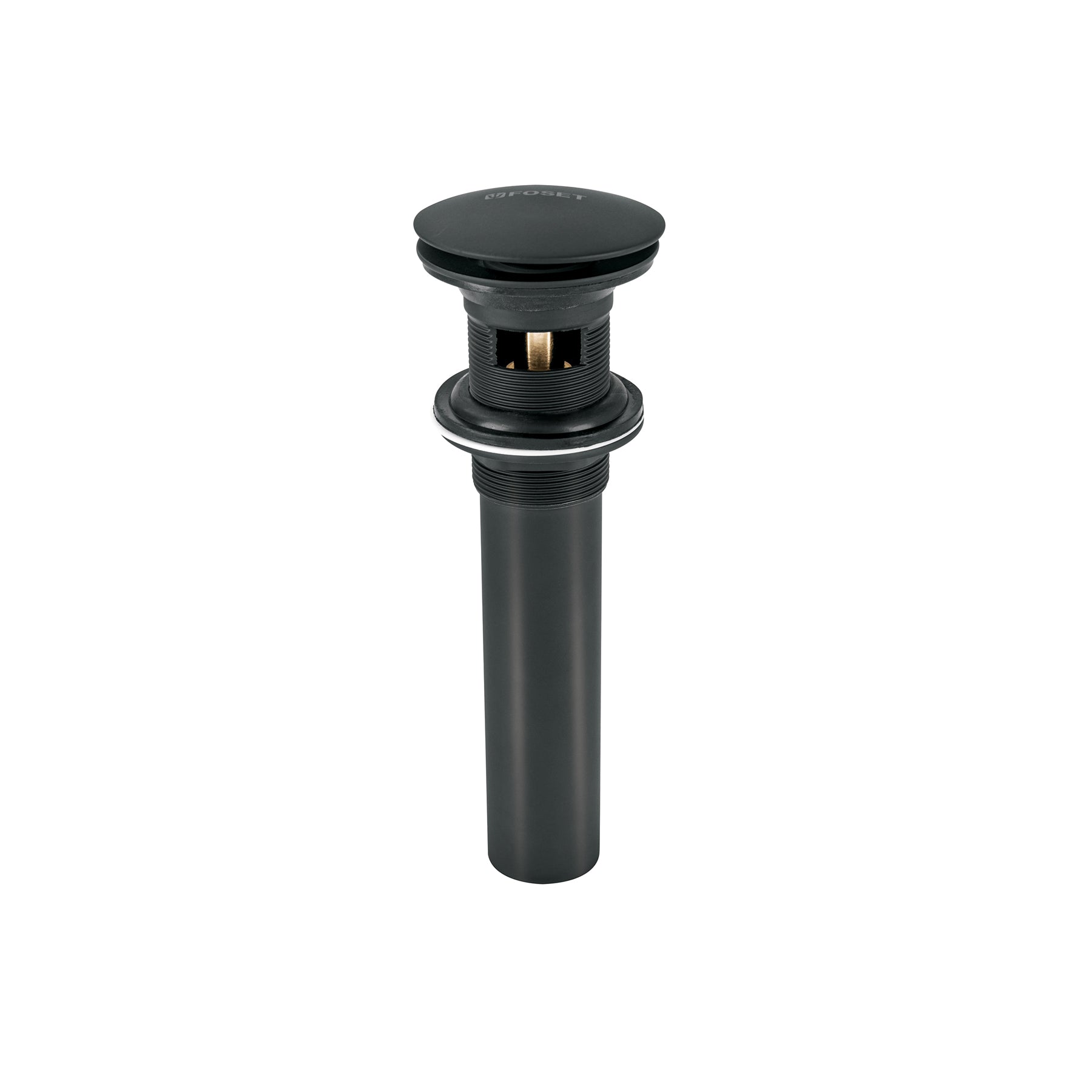 Contra p/lavabo, 1-1/4', con rebosadero, hongo, laton, negro