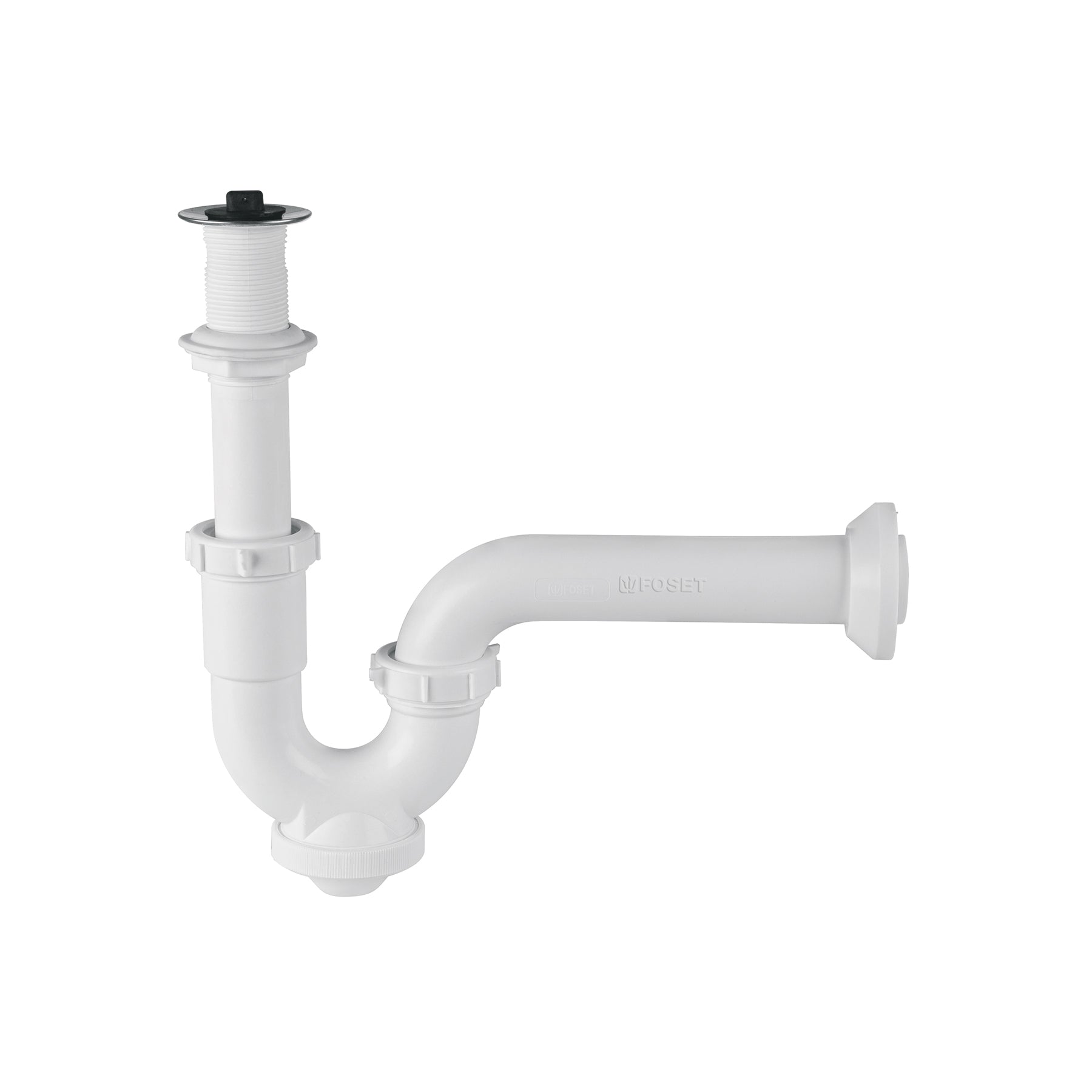 Cespol rigido 1-1/4', con contra, polipropileno, para lavabo