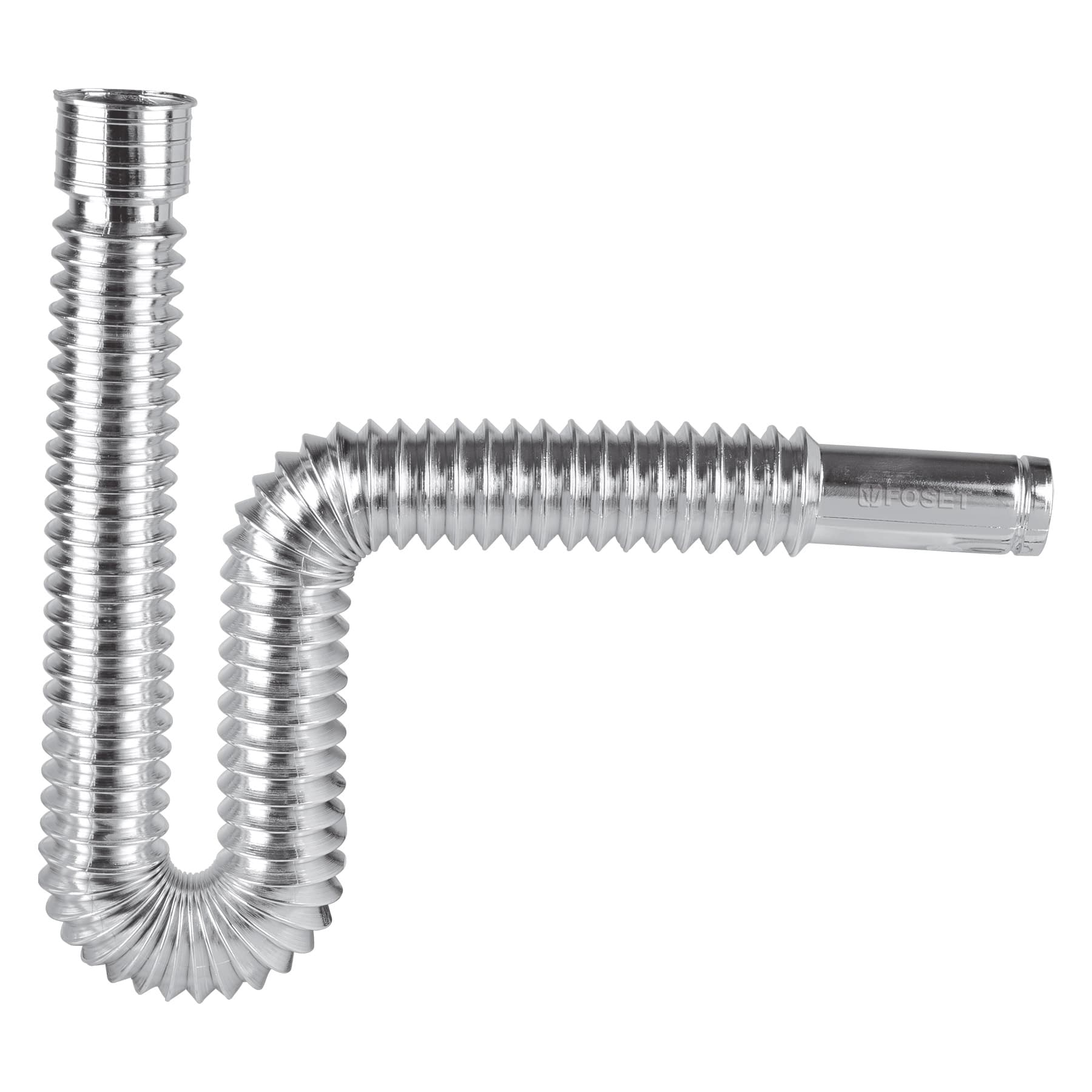 Cespol flexible, polietileno cromo, para lavabo y fregadero