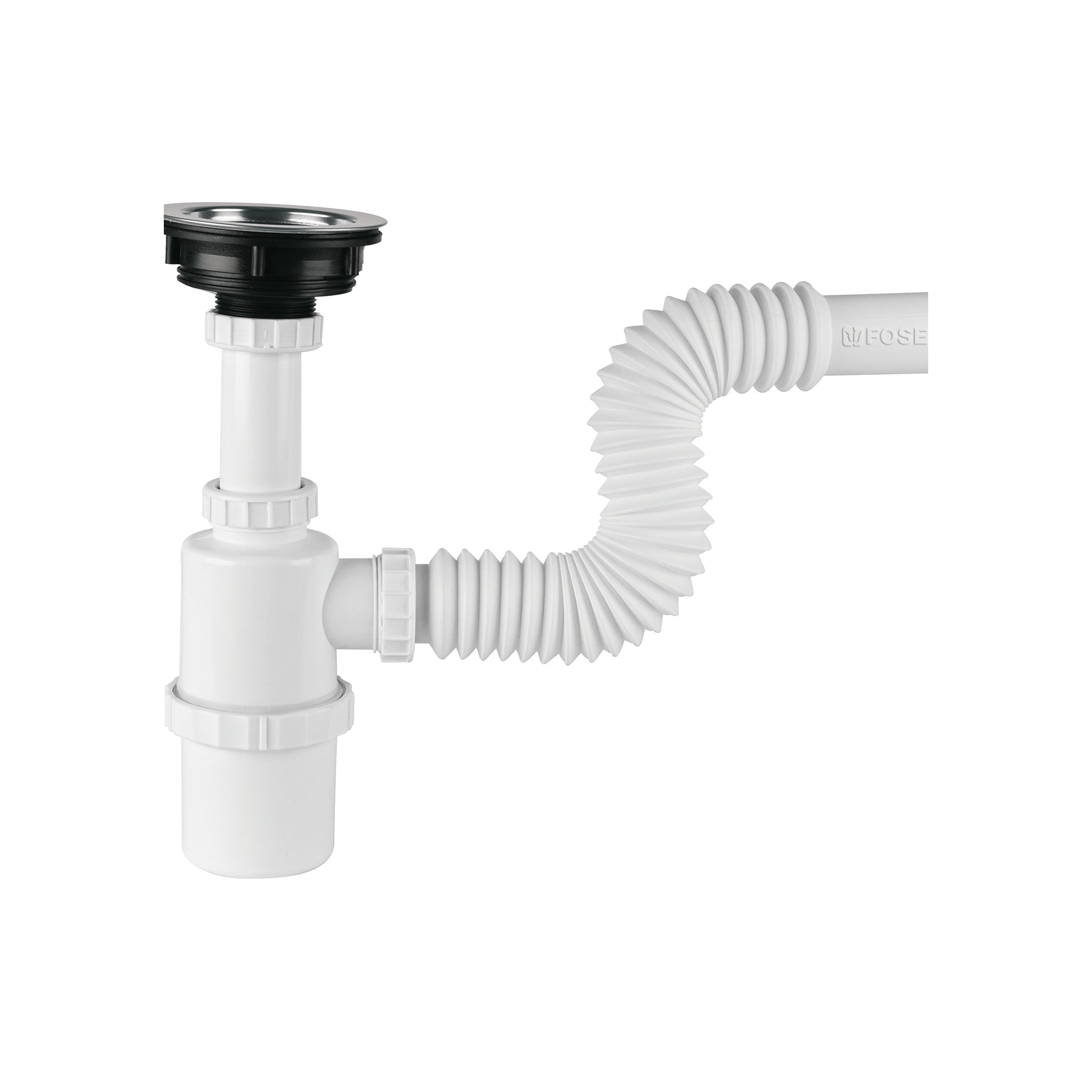Cespol de bote con contracanasta de acero inox. p/fregadero