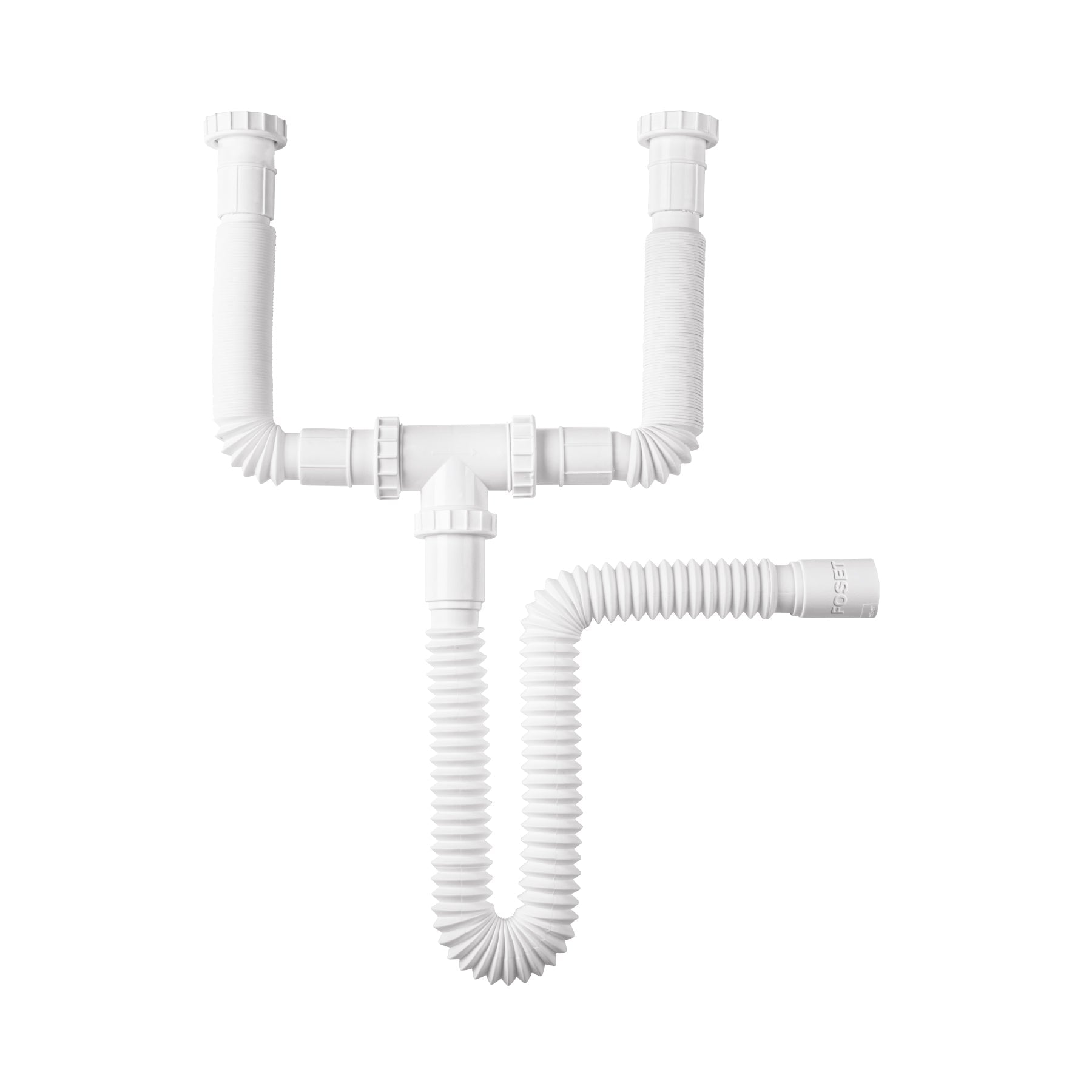 Cespol flexible doble para fregadero, polipropileno, 1-1/2'