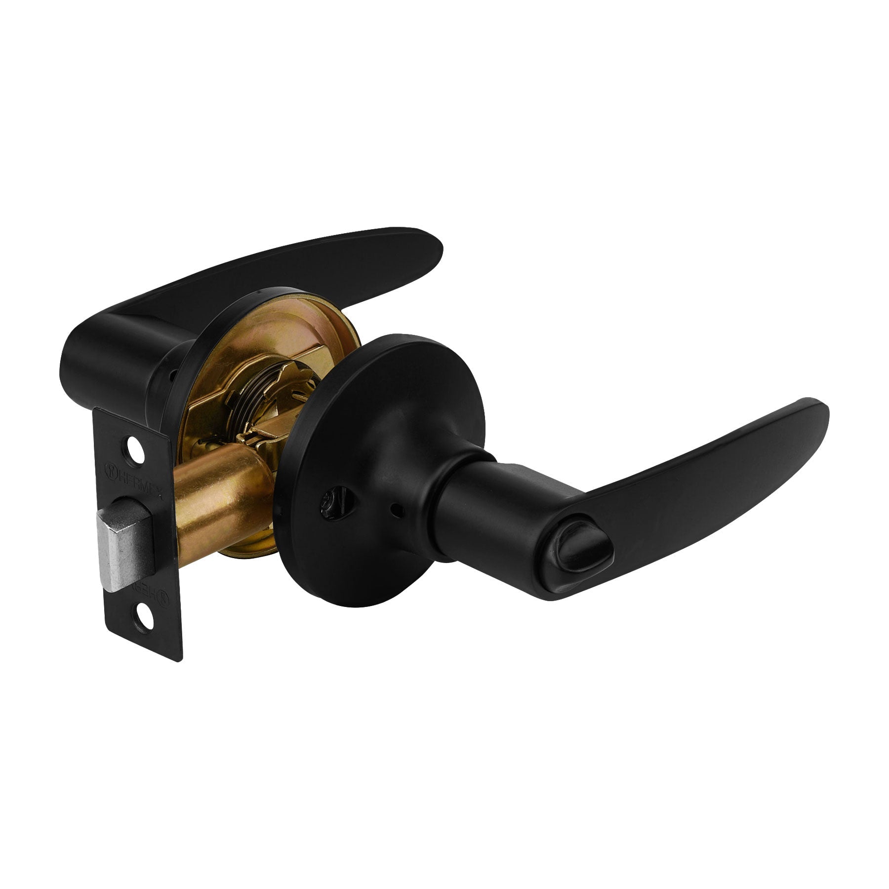 Cerradura de manija 'Turin' p/ba–o, negro, cilindro laton