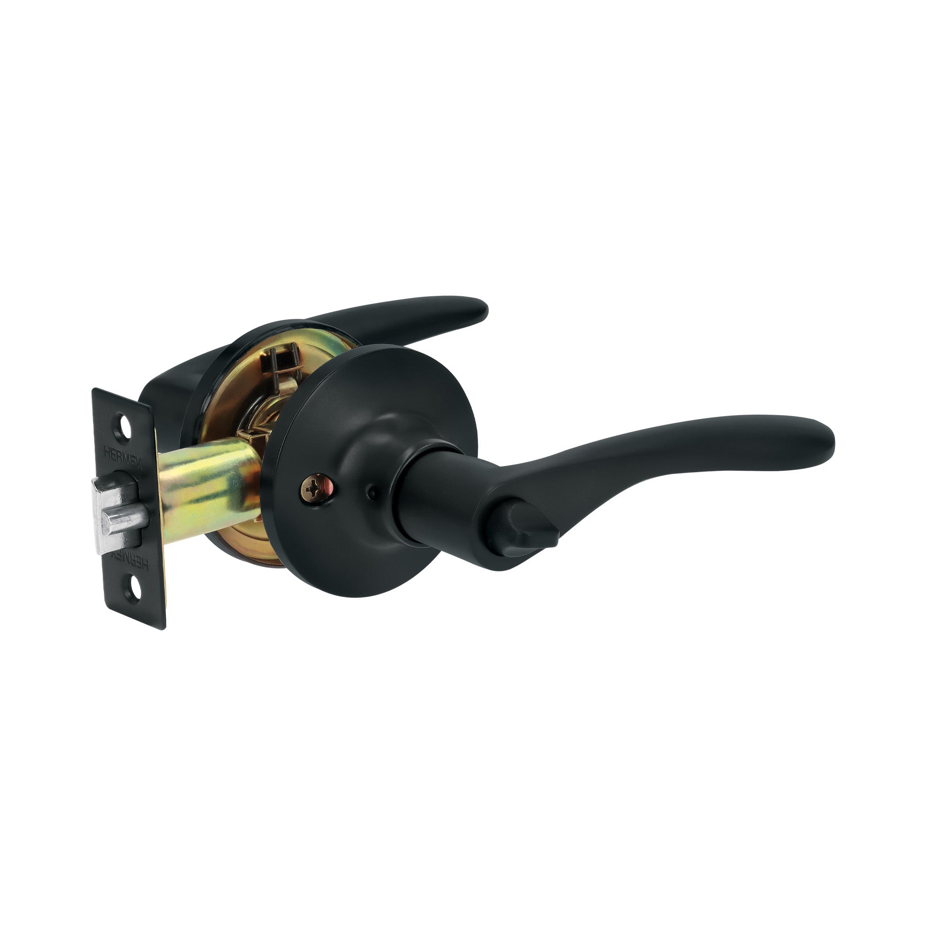 Cerradura manija 'Milan' p/recamara, negro, cil laton, BASIC