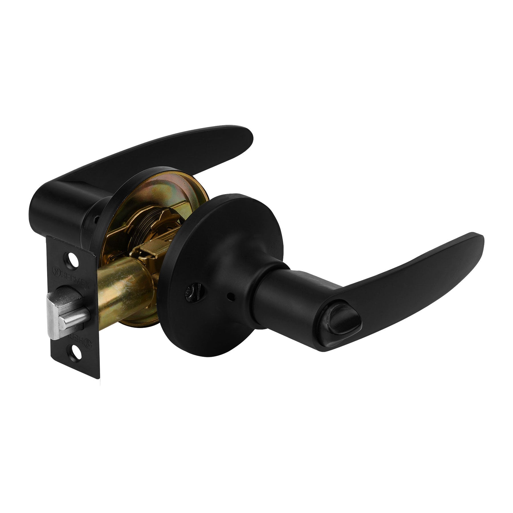 Cerradura manija 'Turin' p/recamara, negro, cilindro laton