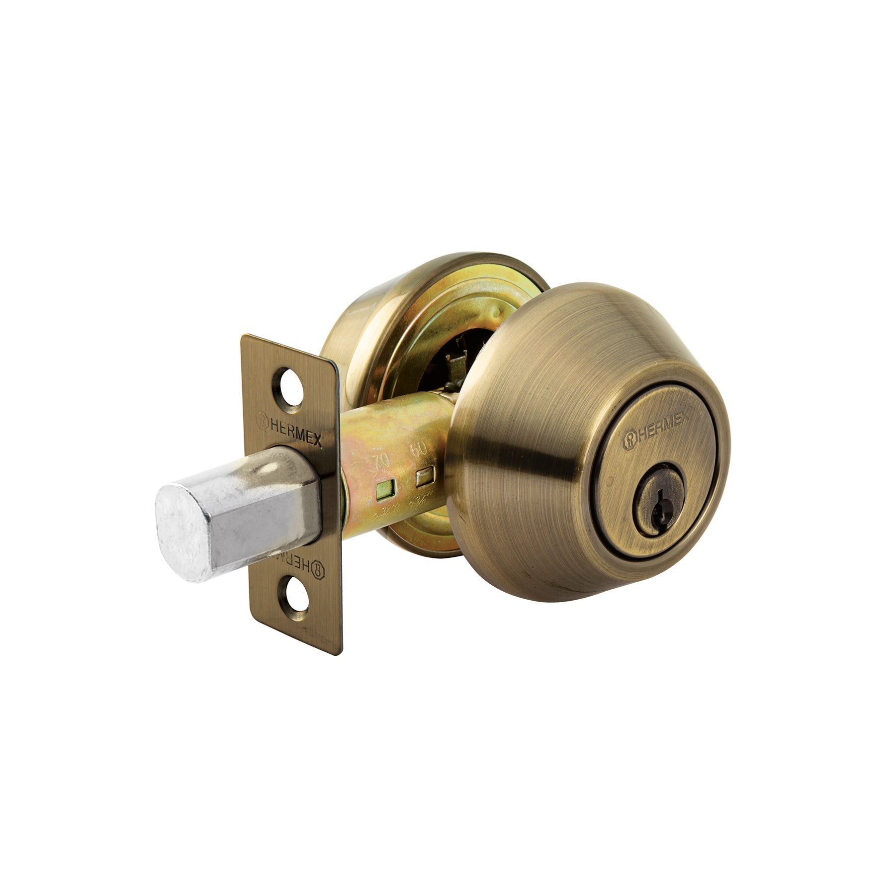 Cerrojo llave-llave laton antiguo, llave tradicional, HERMEX