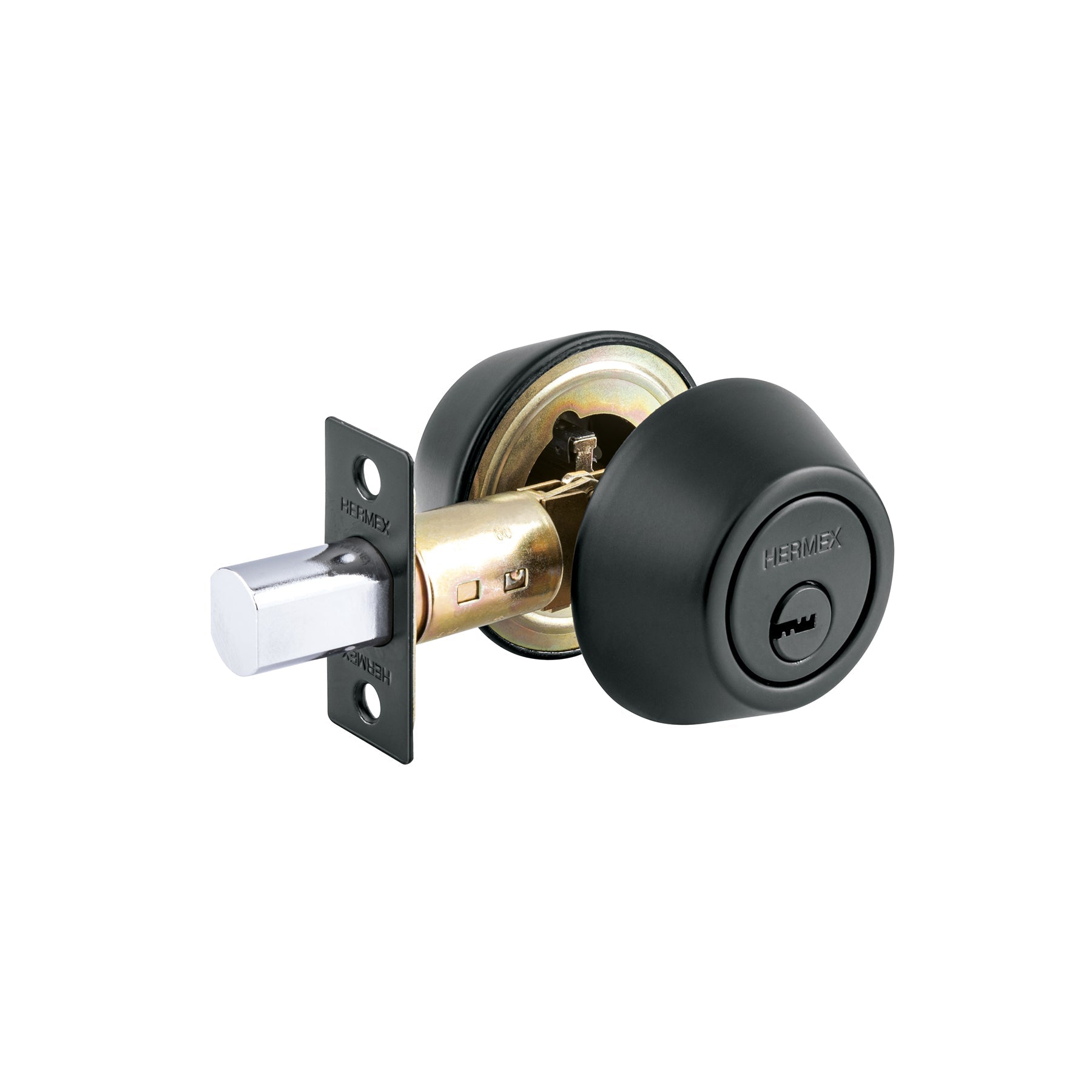 Cerrojo llave-llave negro, llave de puntos, HERMEX
