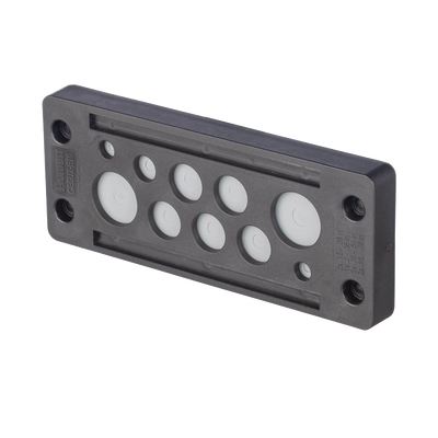 PANDUIT - Pasacable de 10 Orificios de Marco Rectangular, IP65, 4.41" X 1.42", para Cables no Terminados, Color Negro.