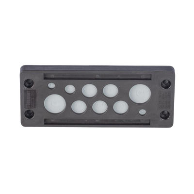 PANDUIT - Pasacable de 10 Orificios de Marco Rectangular, IP65, 4.41" X 1.42", para Cables no Terminados, Color Negro.