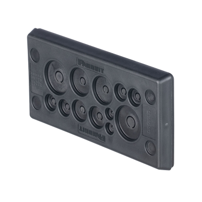 PANDUIT - Pasacables Rectangular de Membrana, IP66, 3.39" x 1.42", 12 orificios, para Cables no Terminados. Color Negro