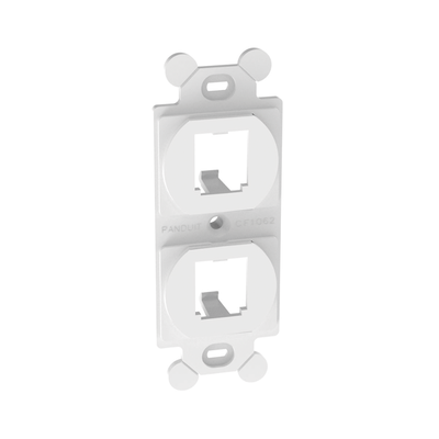PANDUIT - Marco de Módulo Dúplex, Para Placas Frontales Estándar NEMA 106, Acepta 2 Módulos Mini-Com, Color Blanco