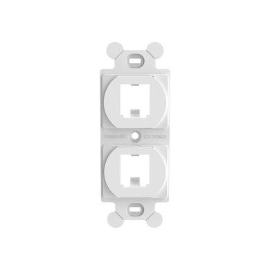 PANDUIT - Marco de Módulo Dúplex, Para Placas Frontales Estándar NEMA 106, Acepta 2 Módulos Mini-Com, Color Blanco
