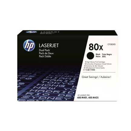 HEWLETT PACKARD - Toner HP 80X Negro Dual Pack