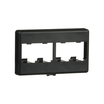 PANDUIT - Placa de Mobiliario Modular Estándar, Salidas Para 4 Puertos Mini-Com, Color Negro