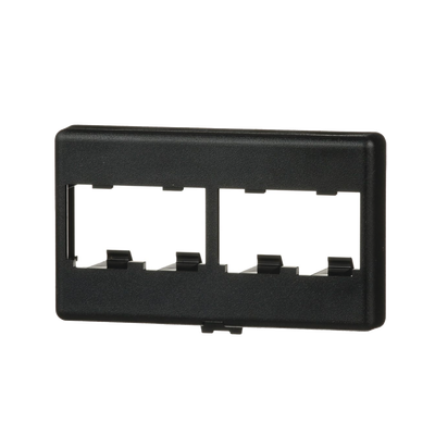 PANDUIT - Placa de Mobiliario Modular Estándar, Salidas Para 4 Puertos Mini-Com, Color Negro