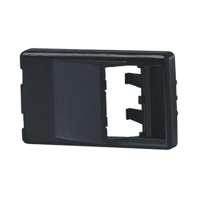 PANDUIT - Placa de Mobiliario Modular Estándar, Salidas Para 2 Puertos Mini-Com Angulados, Color Negro