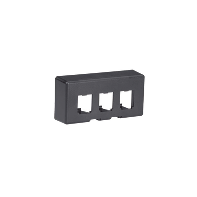 PANDUIT - Placa de Mobiliario Modular Estándar, Salidas Para 3 Puertos Mini-Com, Color Negro