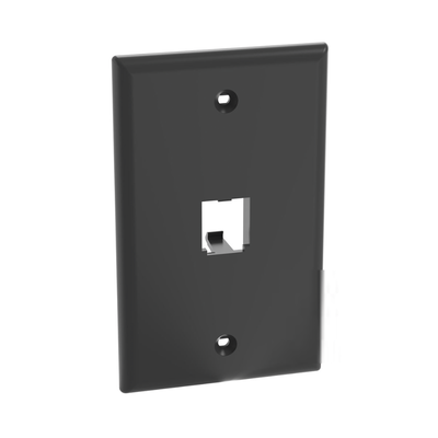 PANDUIT - Placa de Pared Vertical Clásica, Salida Para 1 Puerto Mini-Com, Color Negro