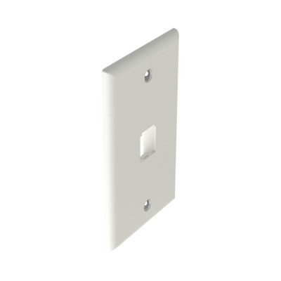 PANDUIT - Placa de Pared Vertical Clásica, Salida Para 1 Puerto Mini-Com, Color Blanco Mate