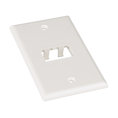 PANDUIT - Placa de Pared Vertical Clásica, Salida Para 2 Puertos Mini-Com, Color Blanco Mate
