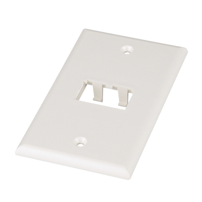 PANDUIT - Placa de Pared Vertical Clásica, Salida Para 2 Puertos Mini-Com, Color Blanco Mate