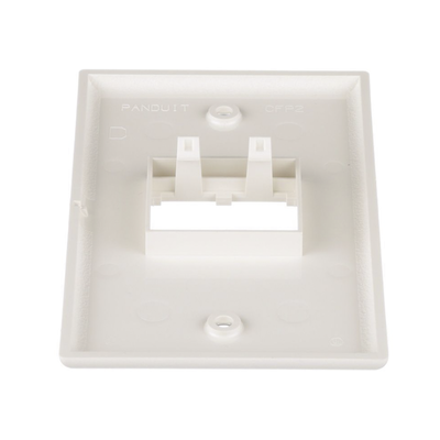 PANDUIT - Placa de Pared Vertical Clásica, Salida Para 2 Puertos Mini-Com, Color Blanco Mate