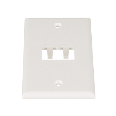 PANDUIT - Placa de Pared Vertical Clásica, Salida Para 2 Puertos Mini-Com, Color Blanco Mate